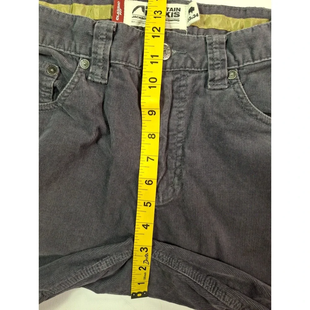 Mountain Khakis Canyon Cord Pants Classic Fit Gray Corduroy 33x34 5-Pocket
